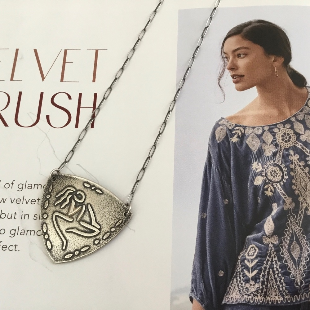 A Modern Tale "Resting Woman" Artisan Crafted Sterling Silver Necklace: NWOT!